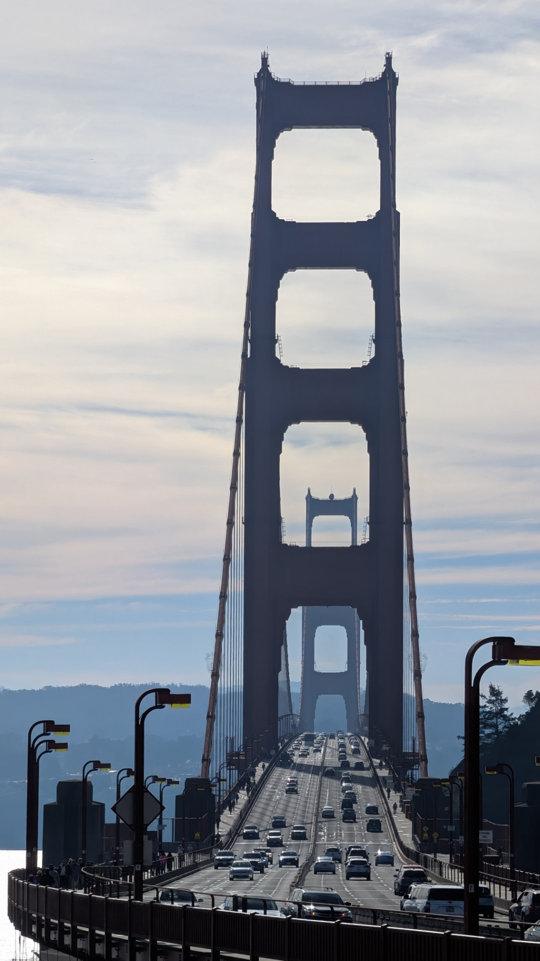 Traffic flowing across the Golden Gate Bridge in San Francisco