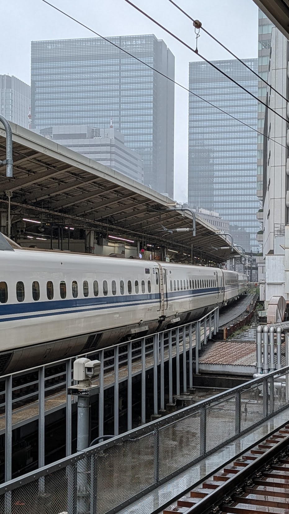 A Shinkansen train at the station